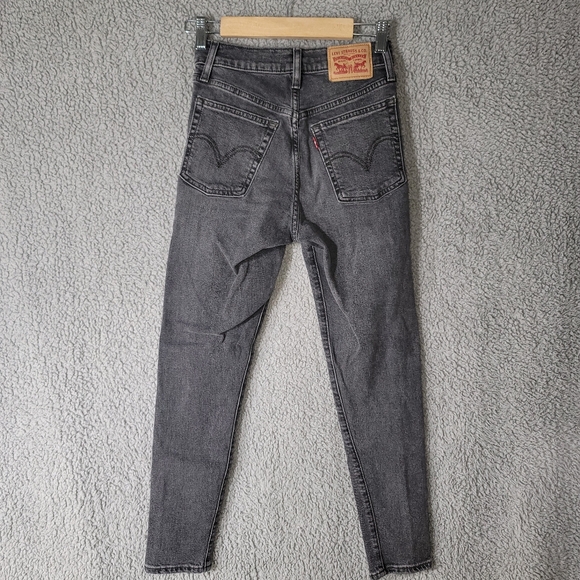 Levi's Jeans Womens 25 Black Wedgie Skinny High Waist Stretch American Denim - Picture 4 of 8